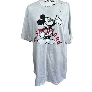 Disney Gray short sleeve Disneyland Mickey Mouse Tshirt size L casual streetwear